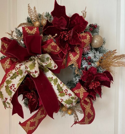 Burgundy Christmas Wreath