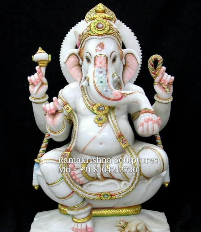 white ganesh murti