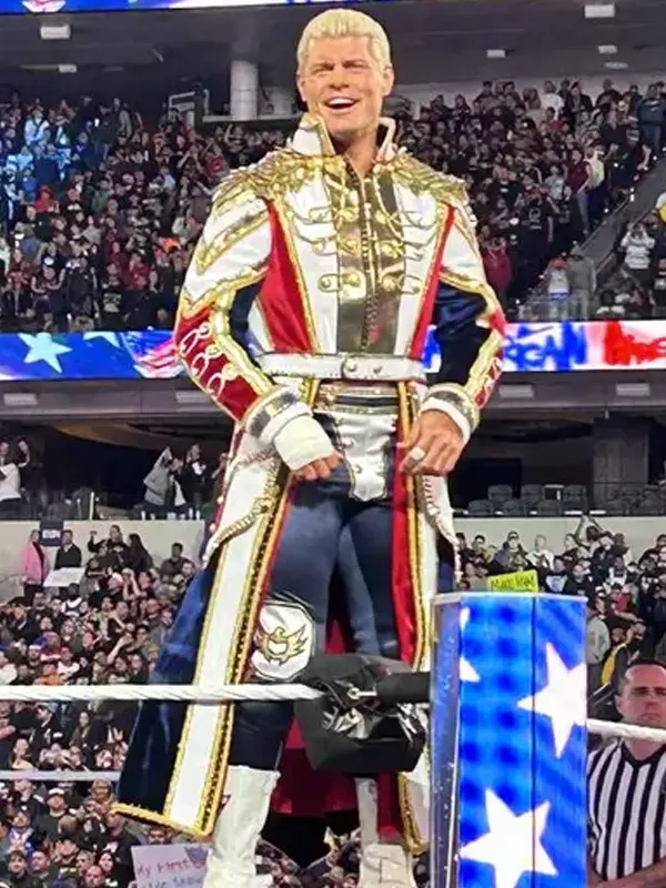 cody rhodes white military coat